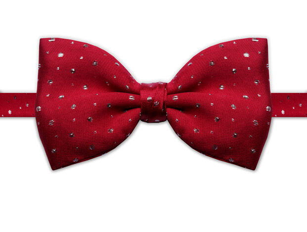 RED & SILVER BOW TIE